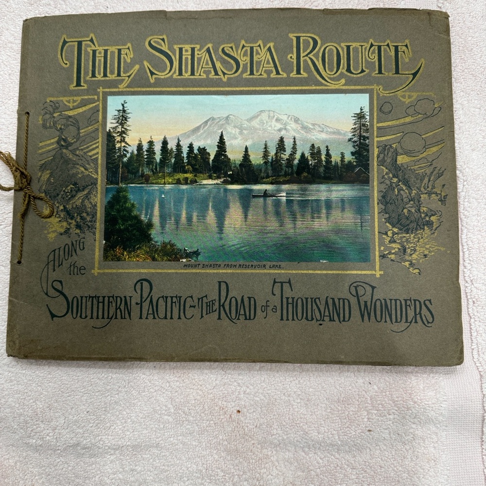 The Shasta Route Vintage Illustrated Booklet - Olive Green & Gold - Picture 3 of 10